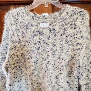 Lou & Grey Women's XS Oversize Loose Fit Sweater Cream Pink Purple Textured Knit